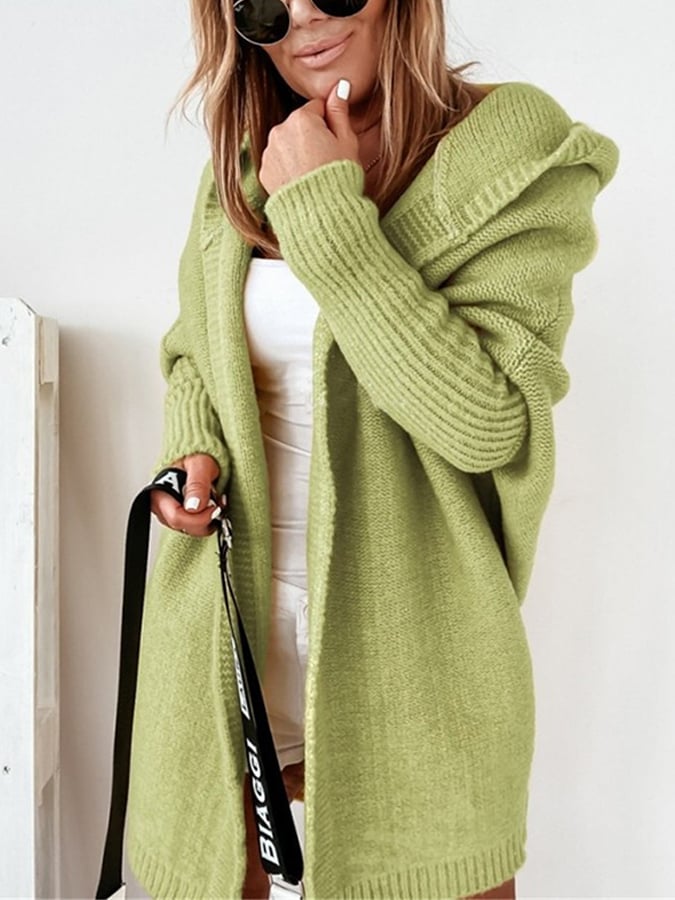 Street-Wave Cozy Oversized Cardigan For Women Yellow Knit Layering Essential With All Day Comfort