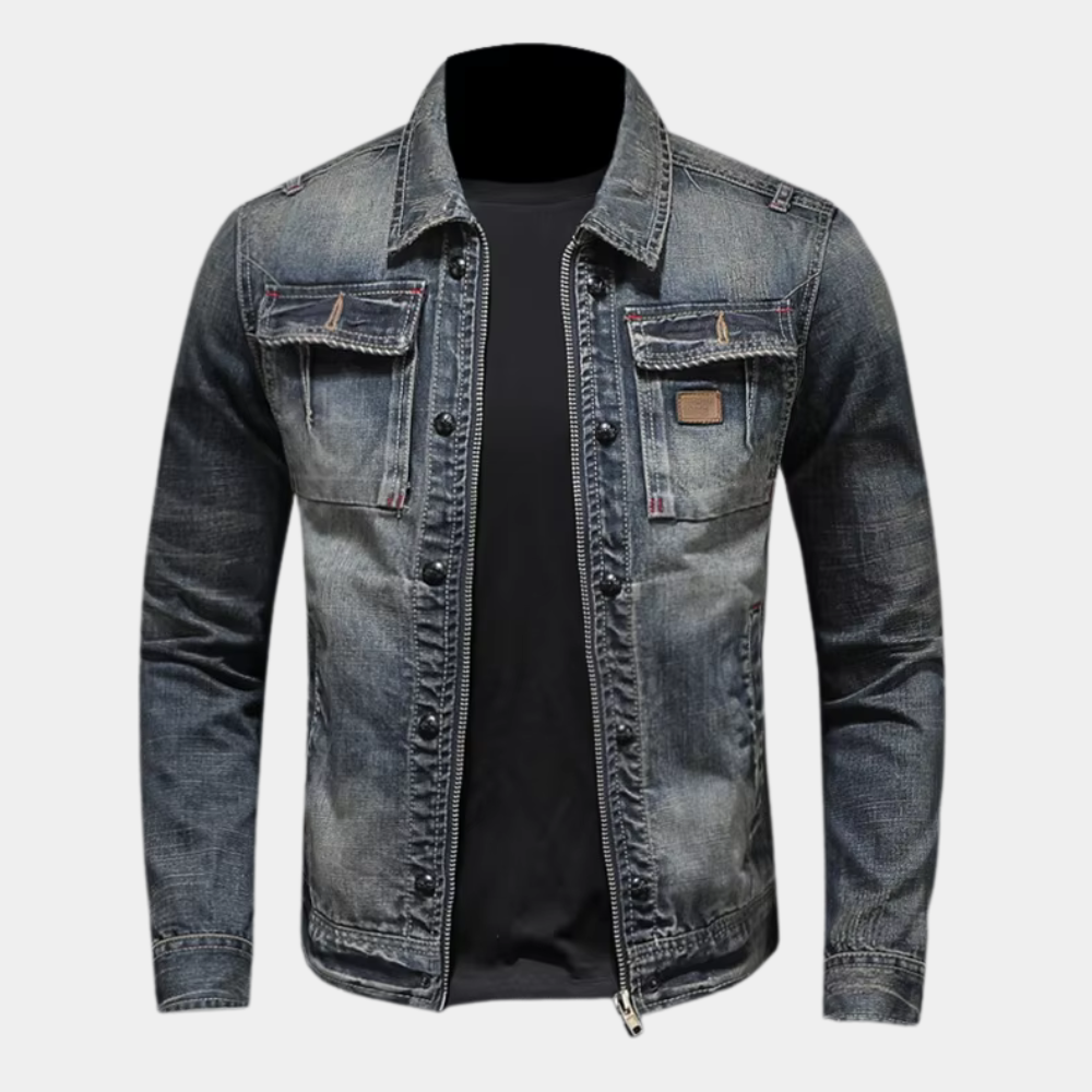 Nathan Mens Denim Jacket Vintage Inspired Durable Construction For Everyday Wear