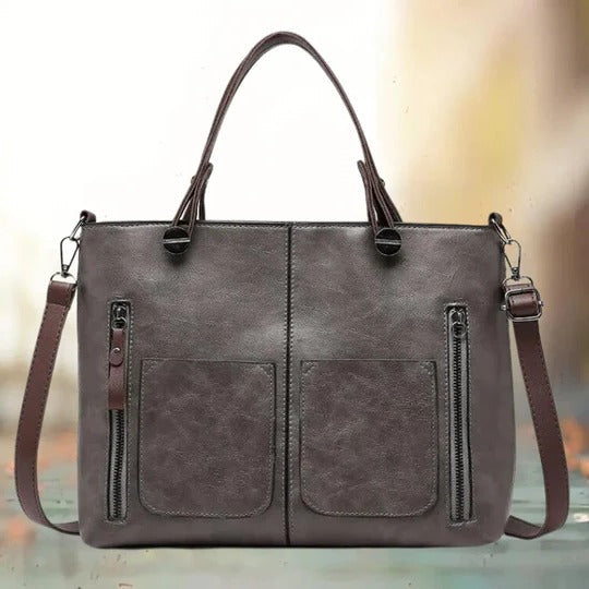 Street-Wave Elegant Leather Bag - Structured Silhouette With Ample Space For Everyday Essentials And Style