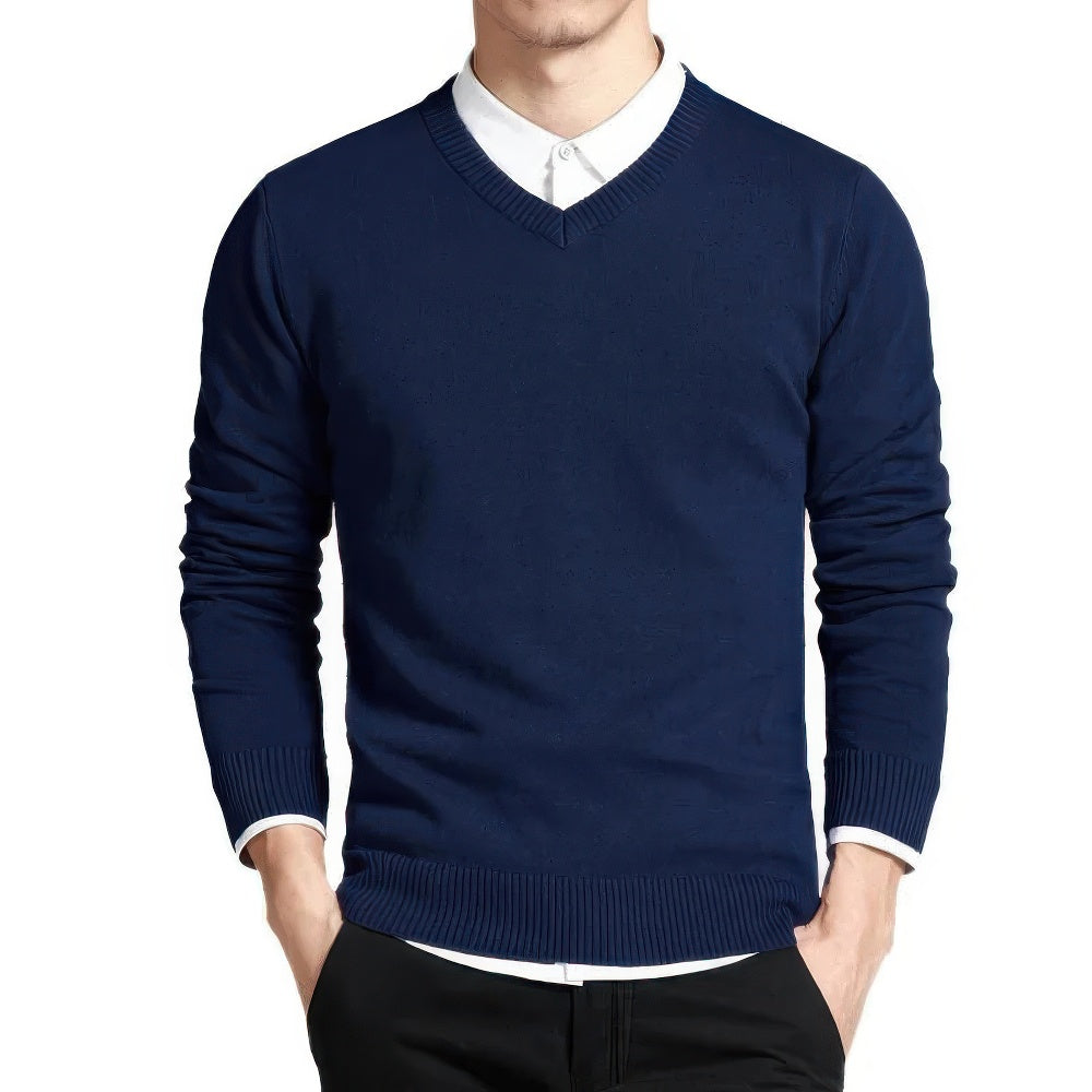 Streetwave Mens V Neck Knit Sweater Soft Fine Knit Comfort Classic Fit For Modern Men