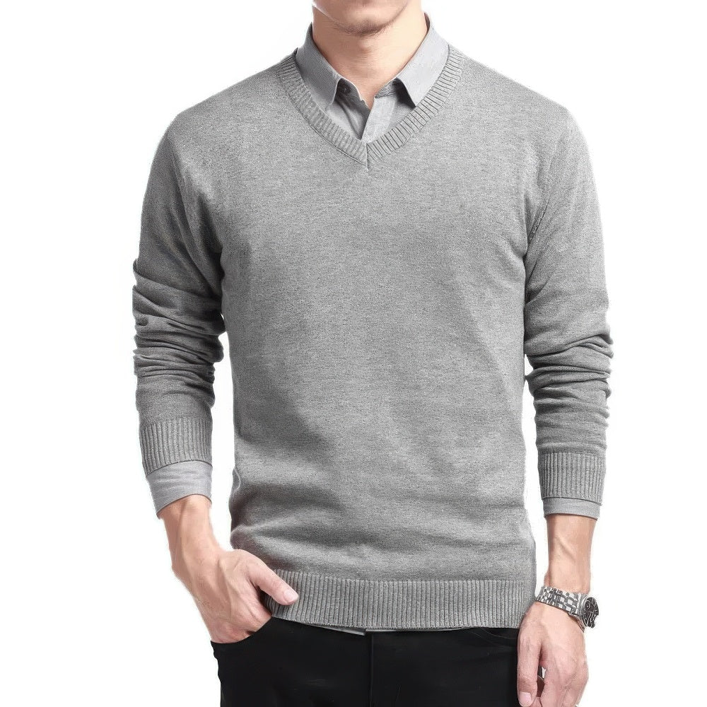 Streetwave Mens V Neck Knit Sweater Soft Fine Knit Comfort Classic Fit For Modern Men