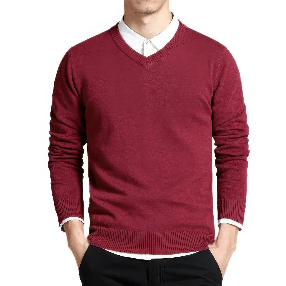 Streetwave Mens V Neck Knit Sweater Soft Fine Knit Comfort Classic Fit For Modern Men