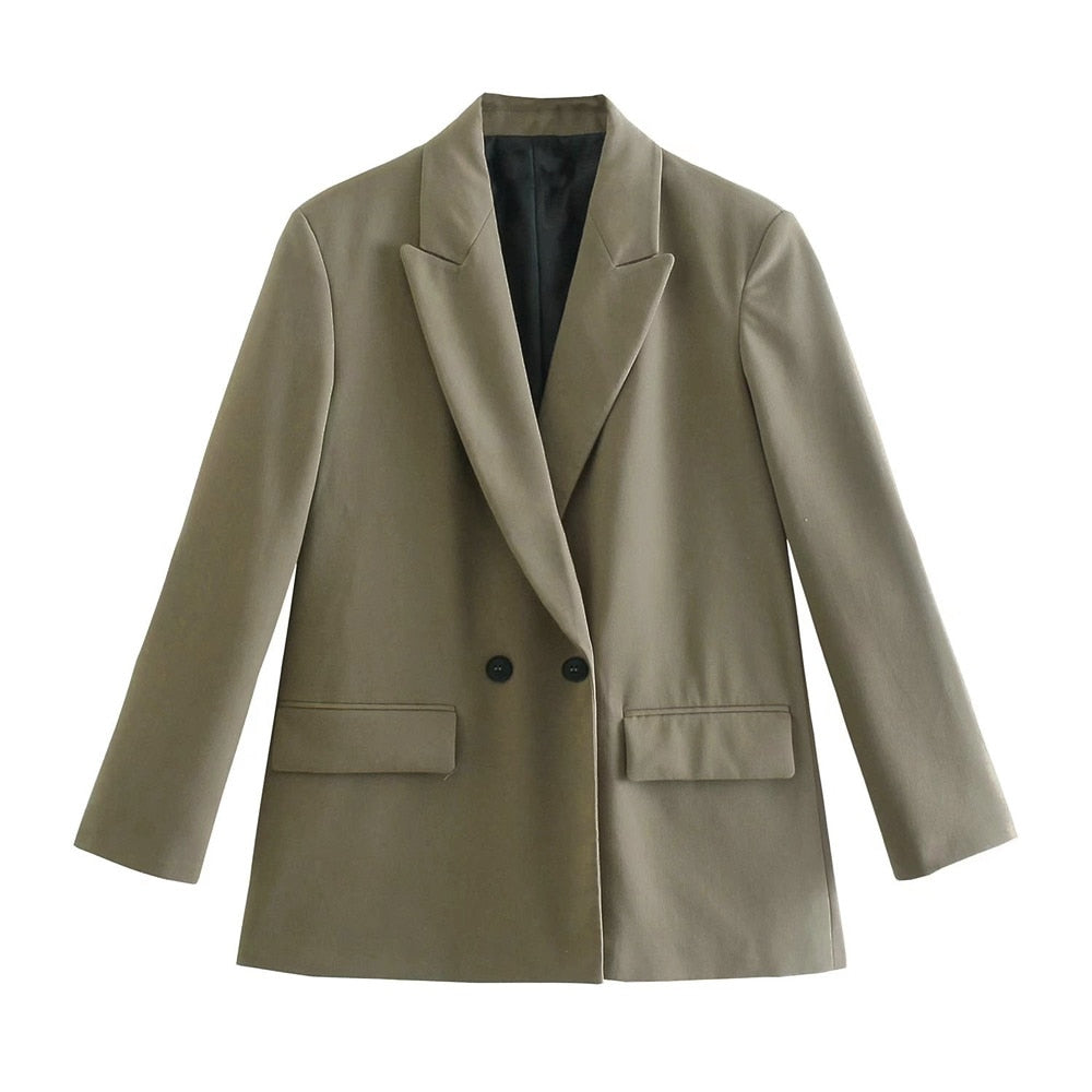 Street-wave Trendy Women Blazer With Pockets Slim Fit Office Ready Timeless Chic