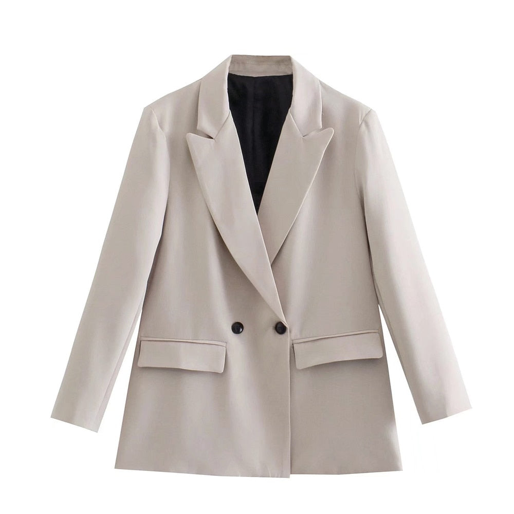 Street-wave Trendy Women Blazer With Pockets Slim Fit Office Ready Timeless Chic