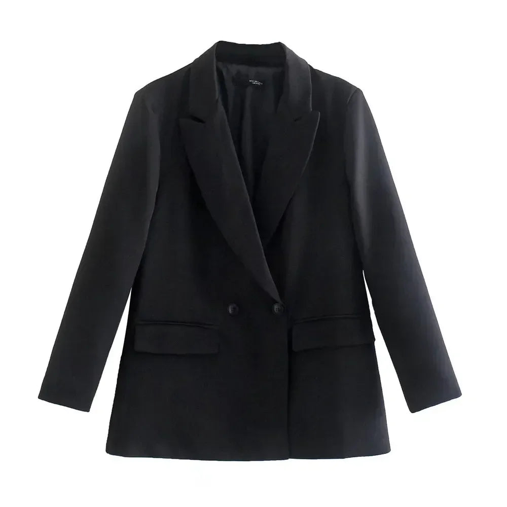 Street-wave Trendy Women Blazer With Pockets Slim Fit Office Ready Timeless Chic