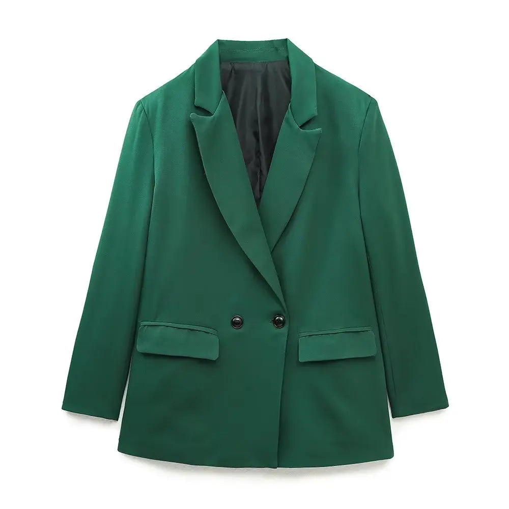 Street-wave Trendy Women Blazer With Pockets Slim Fit Office Ready Timeless Chic