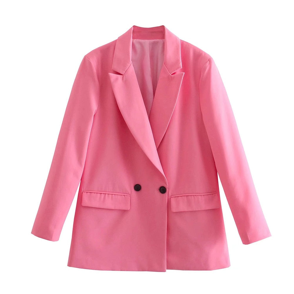 Street-wave Trendy Women Blazer With Pockets Slim Fit Office Ready Timeless Chic