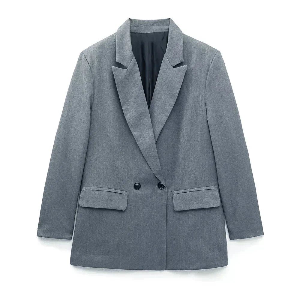 Street-wave Trendy Women Blazer With Pockets Slim Fit Office Ready Timeless Chic