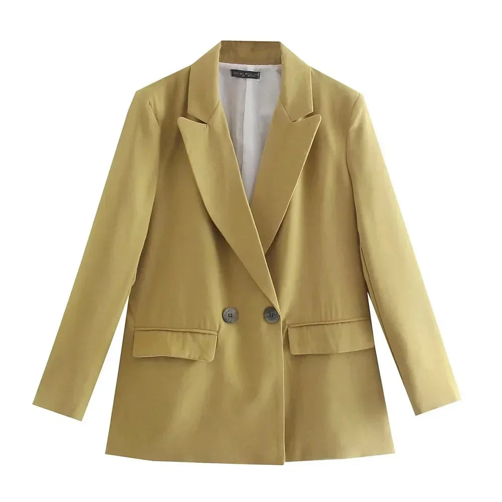 Street-wave Trendy Women Blazer With Pockets Slim Fit Office Ready Timeless Chic