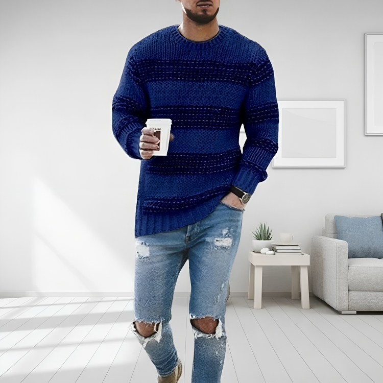 David Cotton Men's Sweater By Streetwave Premium Comfort Knit For Modern Men Everyday Wear