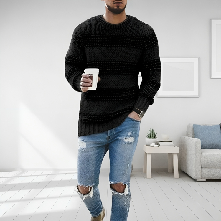 David Cotton Men's Sweater By Streetwave Premium Comfort Knit For Modern Men Everyday Wear