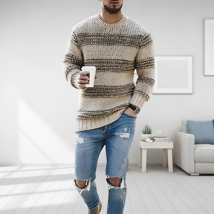 David Cotton Men's Sweater By Streetwave Premium Comfort Knit For Modern Men Everyday Wear