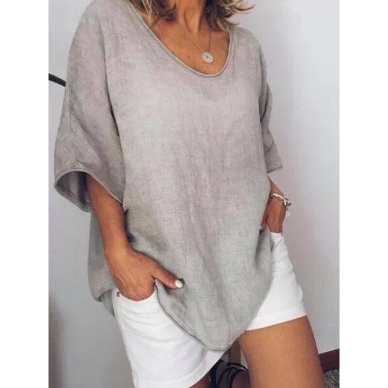 Women's T-shirt – Loose Fit – Short Sleeves – Light and Breathable