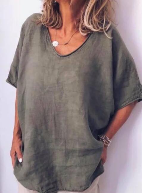 Women's T-shirt – Loose Fit – Short Sleeves – Light and Breathable