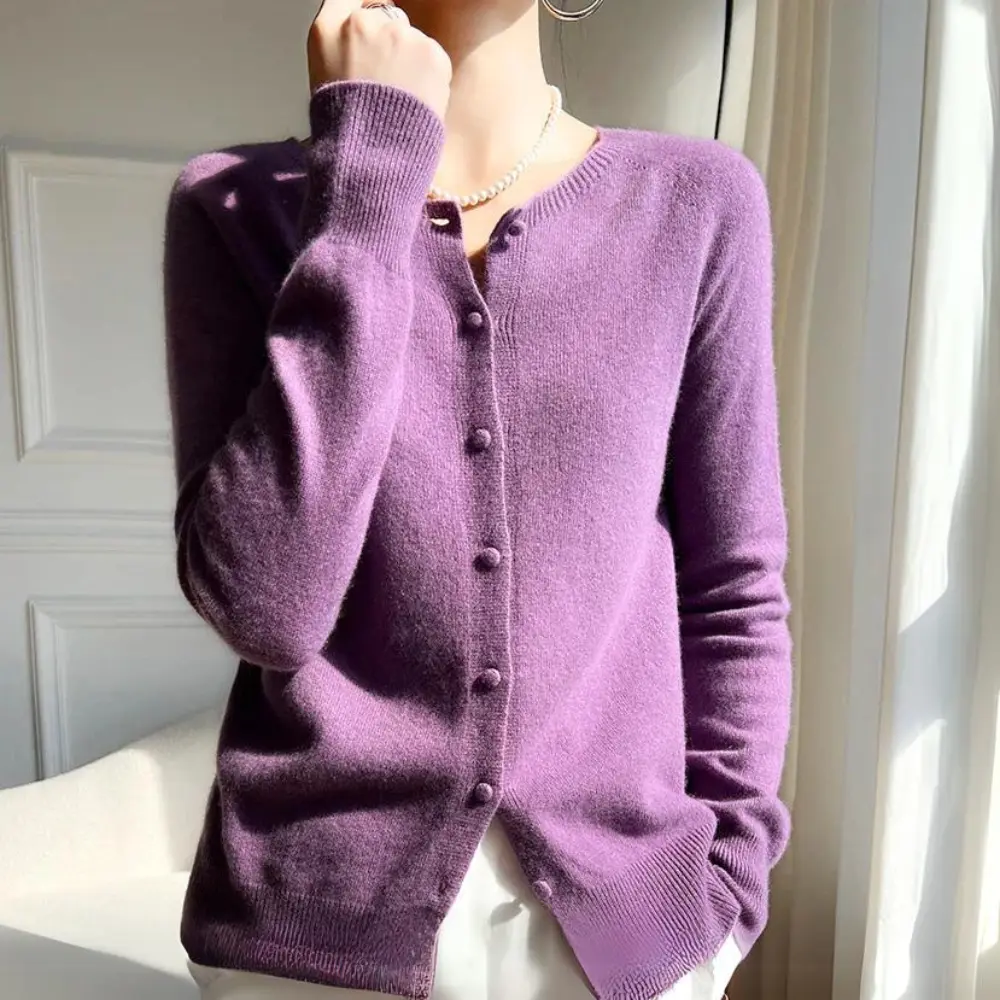 Pastel Pure Wool Cardigan For Women By Waylynn Cozy Layering Essential