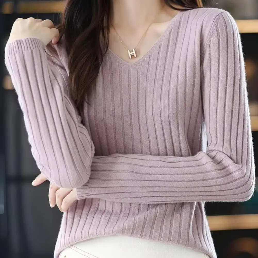 Waylynn V-Neck Knit Sweater For Women Cozy Everyday Warmth