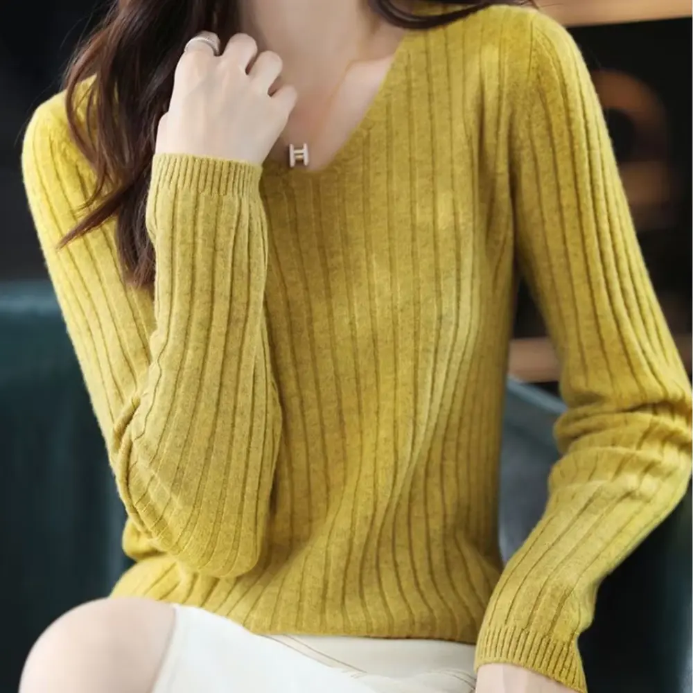 Waylynn V-Neck Knit Sweater For Women Cozy Everyday Warmth