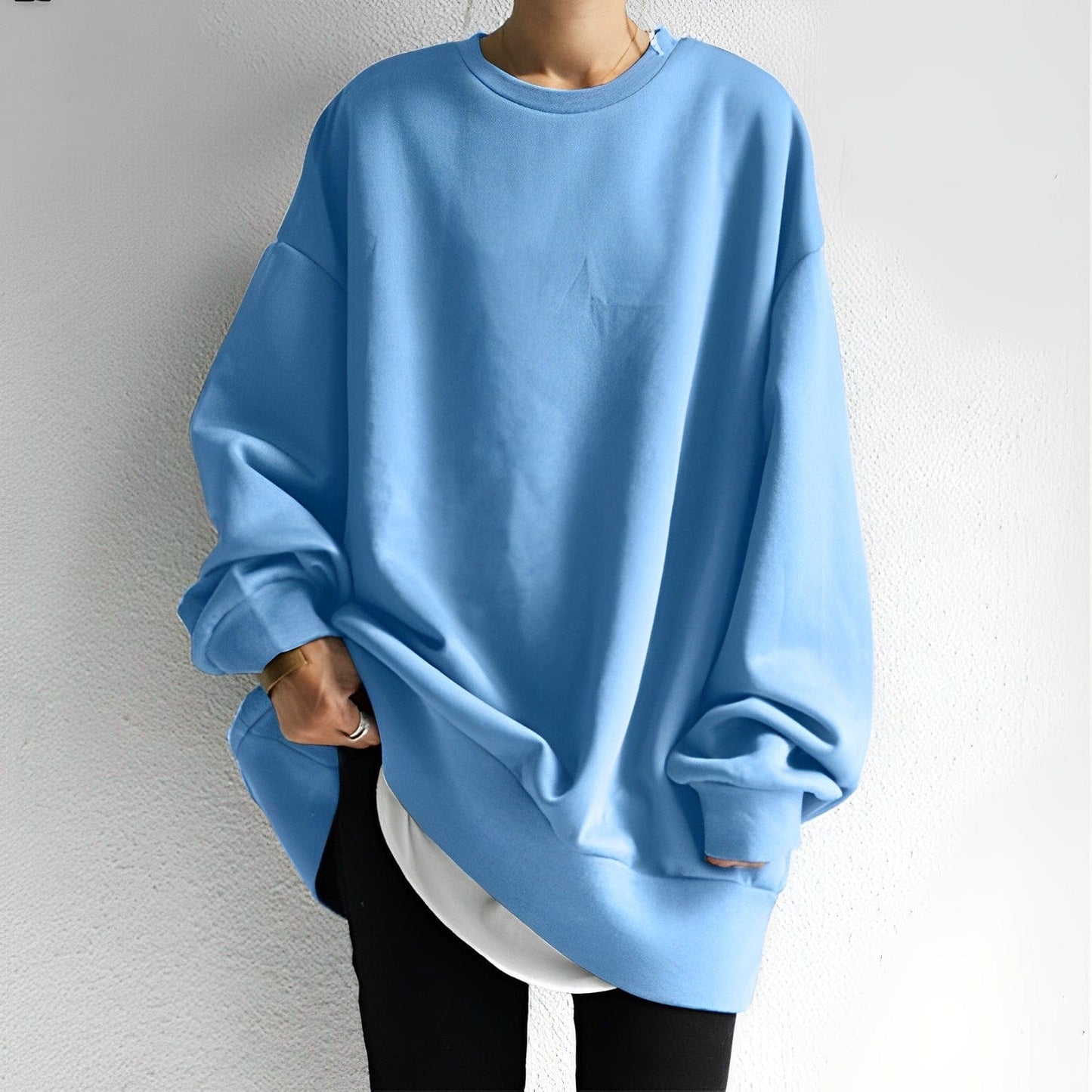 Street-wave Womens Oversized Sweatshirt Cozy Relaxed Fit Pullover for Everyday Comfort