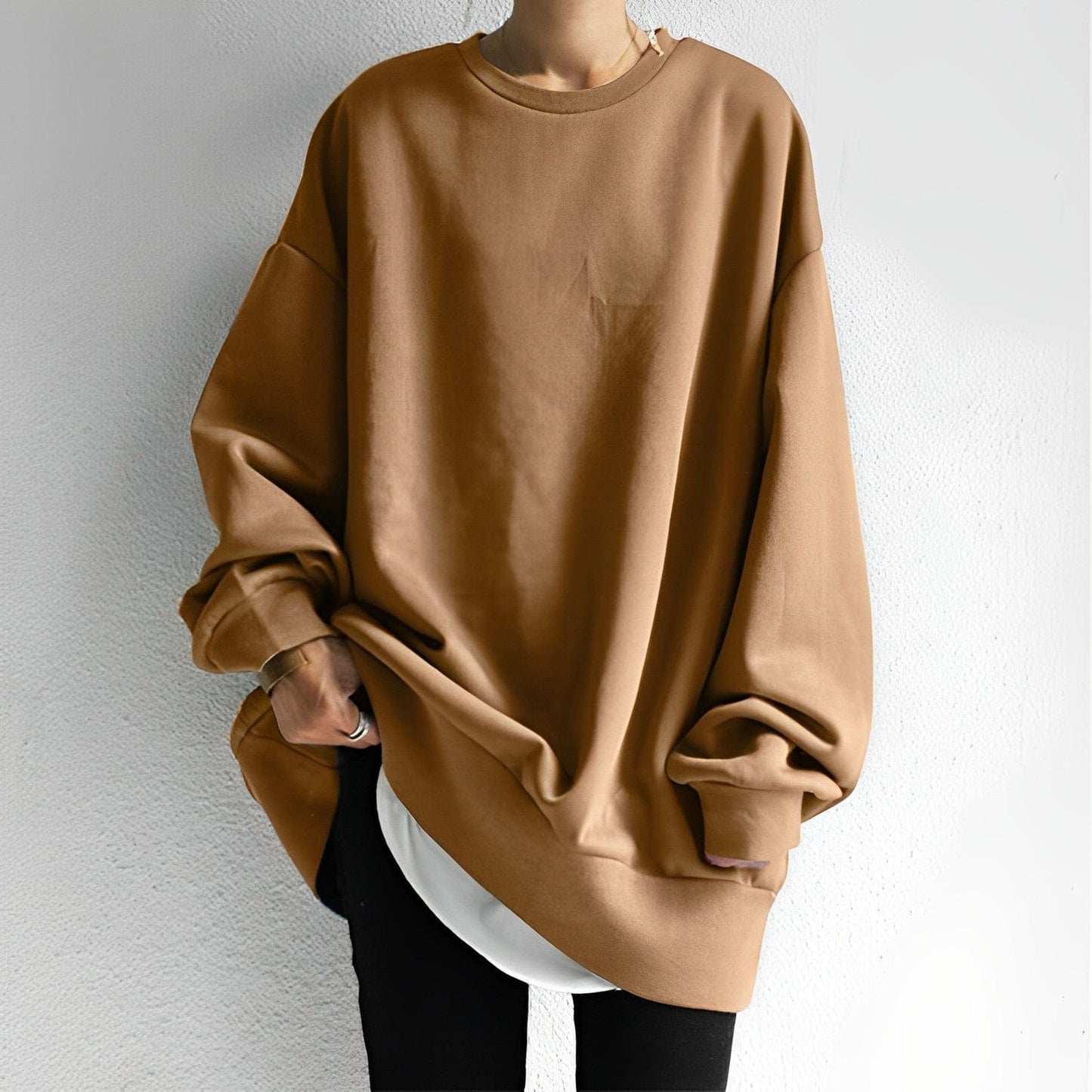Street-wave Womens Oversized Sweatshirt Cozy Relaxed Fit Pullover for Everyday Comfort