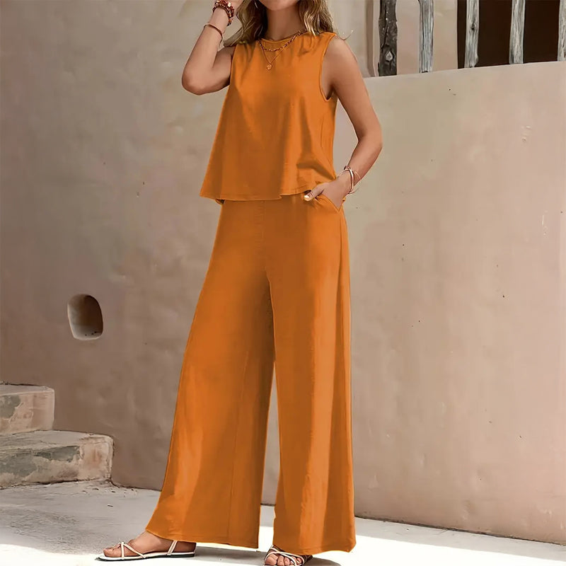 Waylynn Enna Bianca Co-Ord Set Women Breathable Cotton-Blend