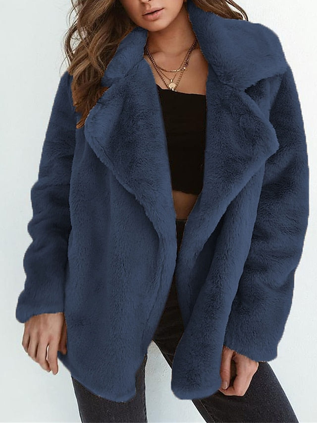 Street-wave Pink Faux Fur Coat For Women Cozy Luxe Outerwear With Soft Comfort And Style