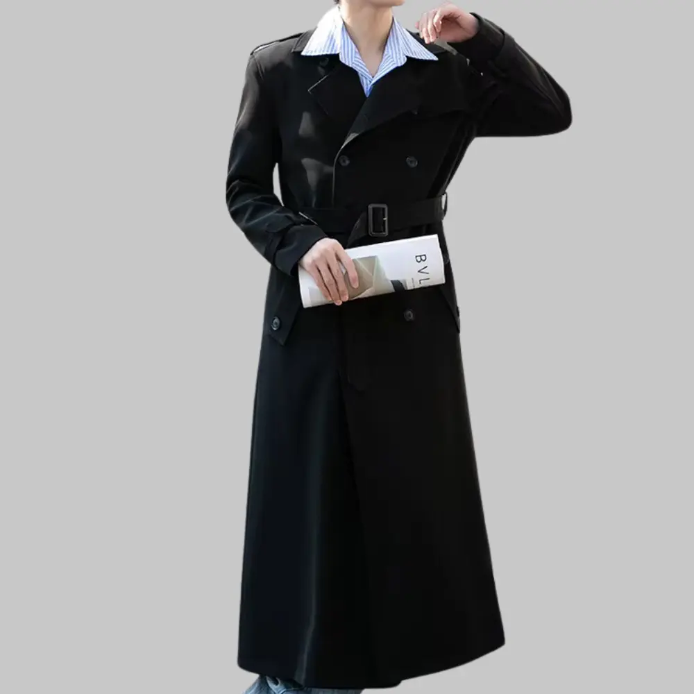 Waylynn Ethan Double Breasted Trench Coat Unisex Timeless Versatile Smart Casual
