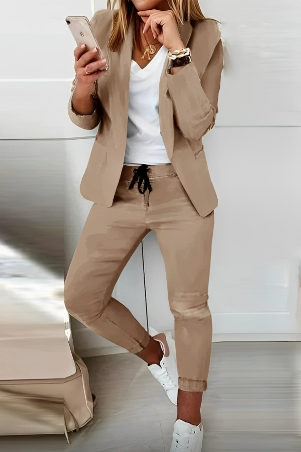 Street-Wave Womens Suit Set Casual Chic Cotton Blend All-Season Comfort and Style