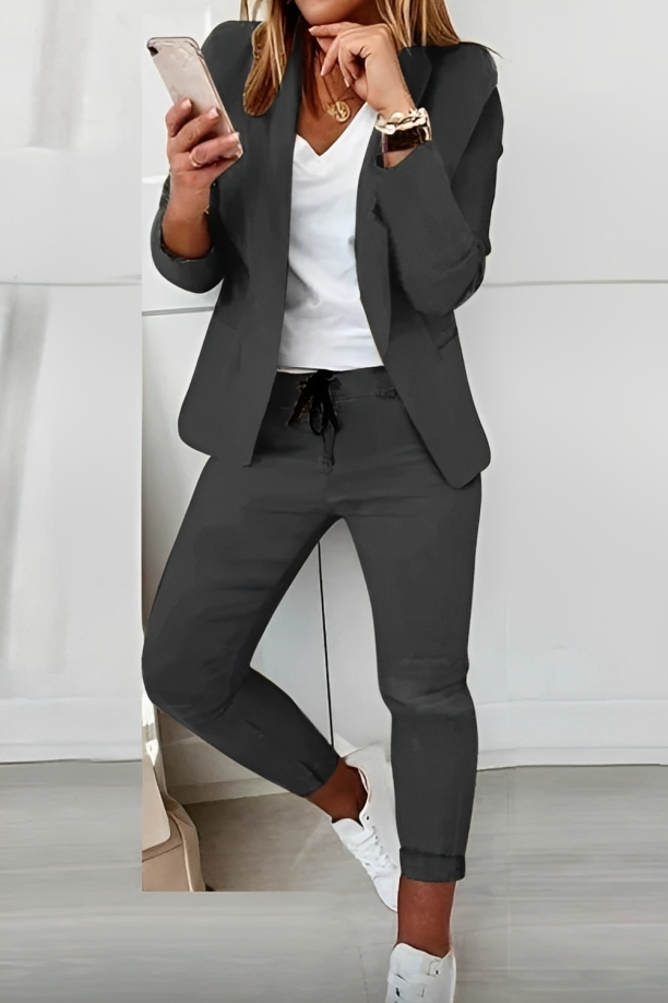 Street-Wave Womens Suit Set Casual Chic Cotton Blend All-Season Comfort and Style