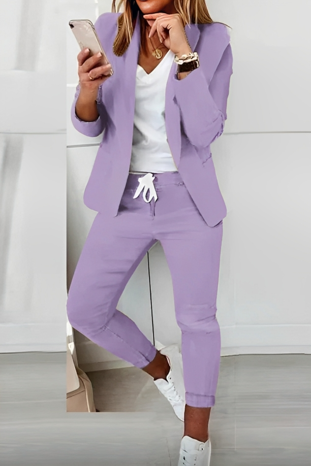 Street-Wave Womens Suit Set Casual Chic Cotton Blend All-Season Comfort and Style