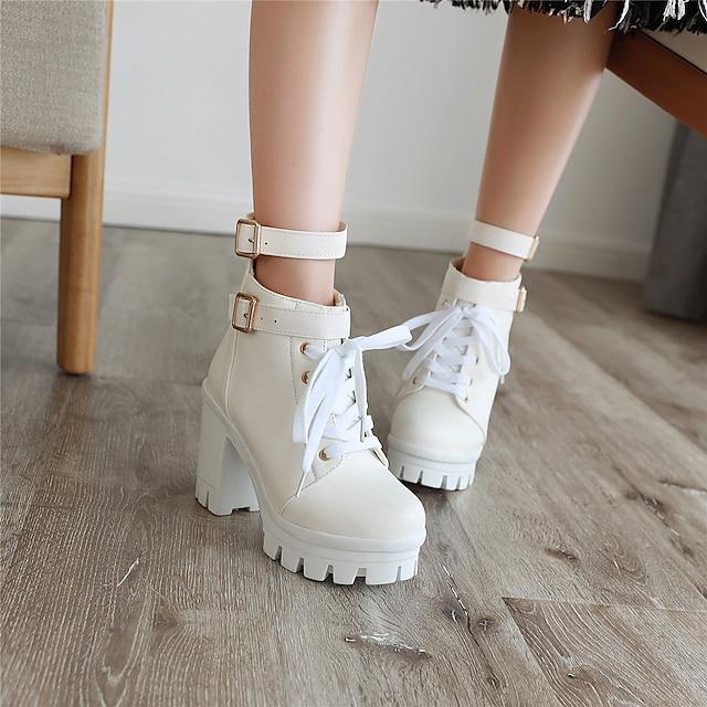 Streetwave Womens Boots All Day Comfort Timeless White Combat Style For Women Trendy