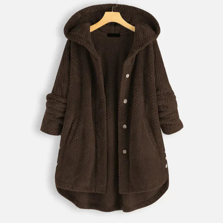 Street-wave Fleece Jacket For Women Warm Cozy Double-Layer Hooded Winter Essential