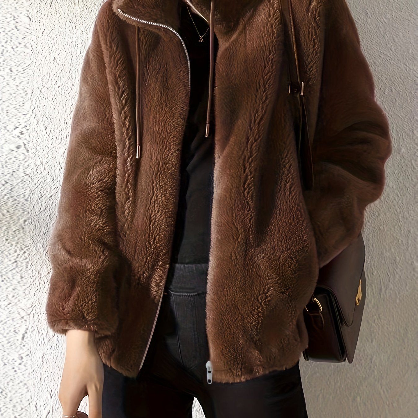 Street Wave Pink Faux Fur Coat For Women Modern Comfort Warmth Plush Chic Outerwear