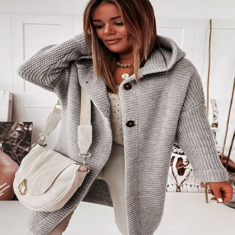 Street-Wave Knit Hoodie Sweater For Women Cozy Warmth And Effortless Casual Luxe Style