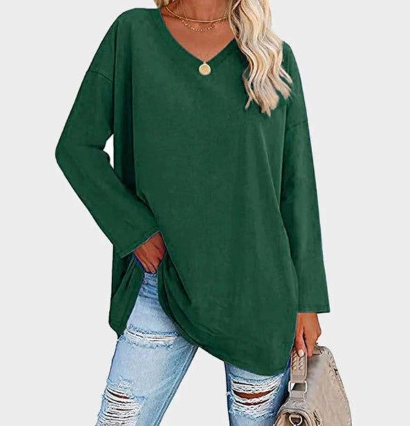 Street-wave Cozy V Neck Long Sleeve Sweater For Everyday Wear Soft Durable Knit Womens Casual Pullover