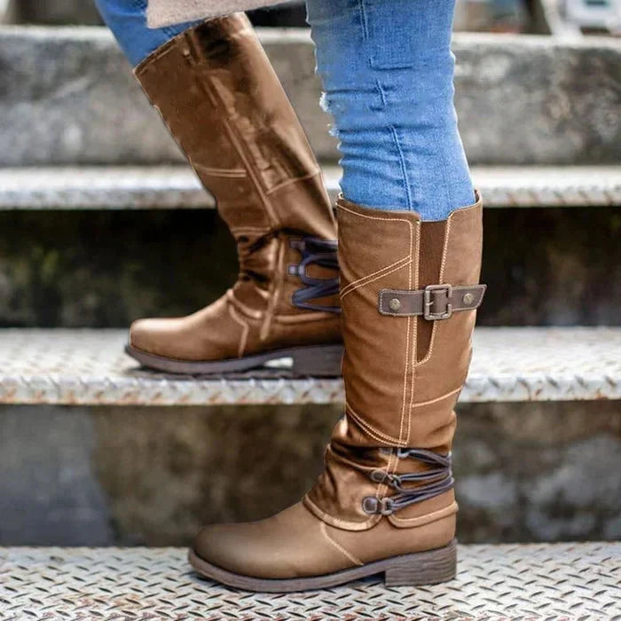 Street-Wave Beverly Zip Up Snow Boots For Women - Warm Comfort Non Slip Winter Boots