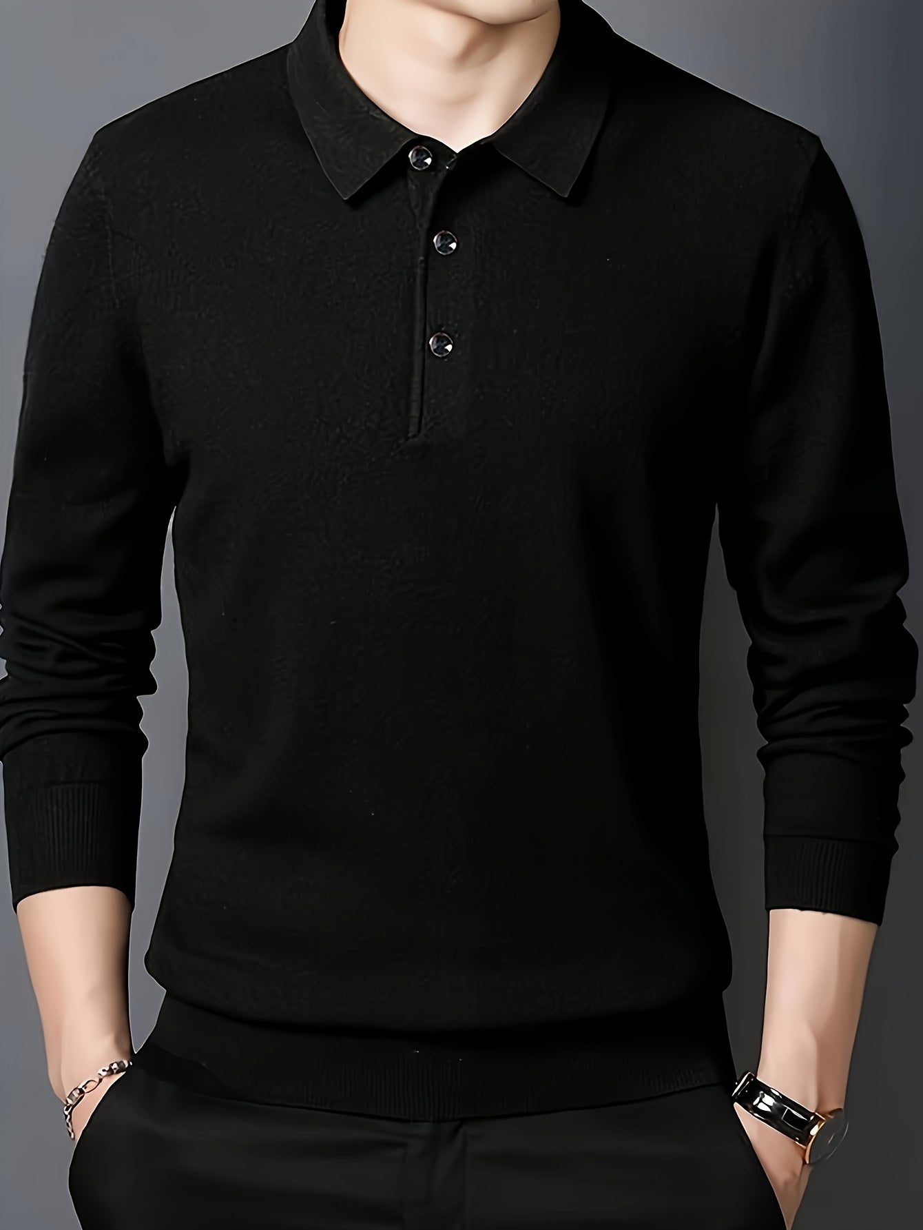 Street Wave Classic Knit Polo Shirt Soft Wool Blend For Men Everyday Comfort And Style