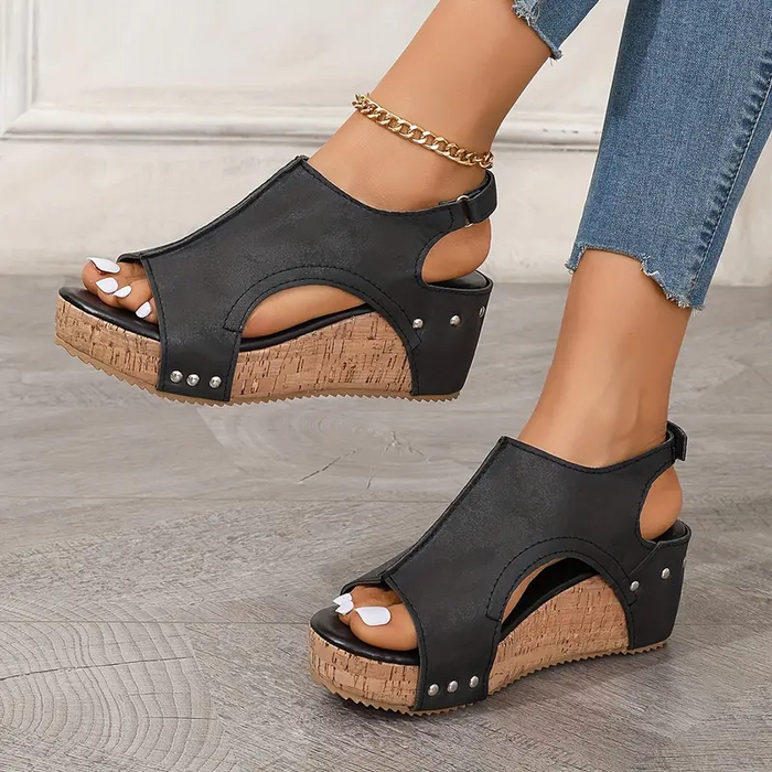 Street-Wave Womens Orthopedic Sandals For All Day Comfort And Style With Cork Wedge