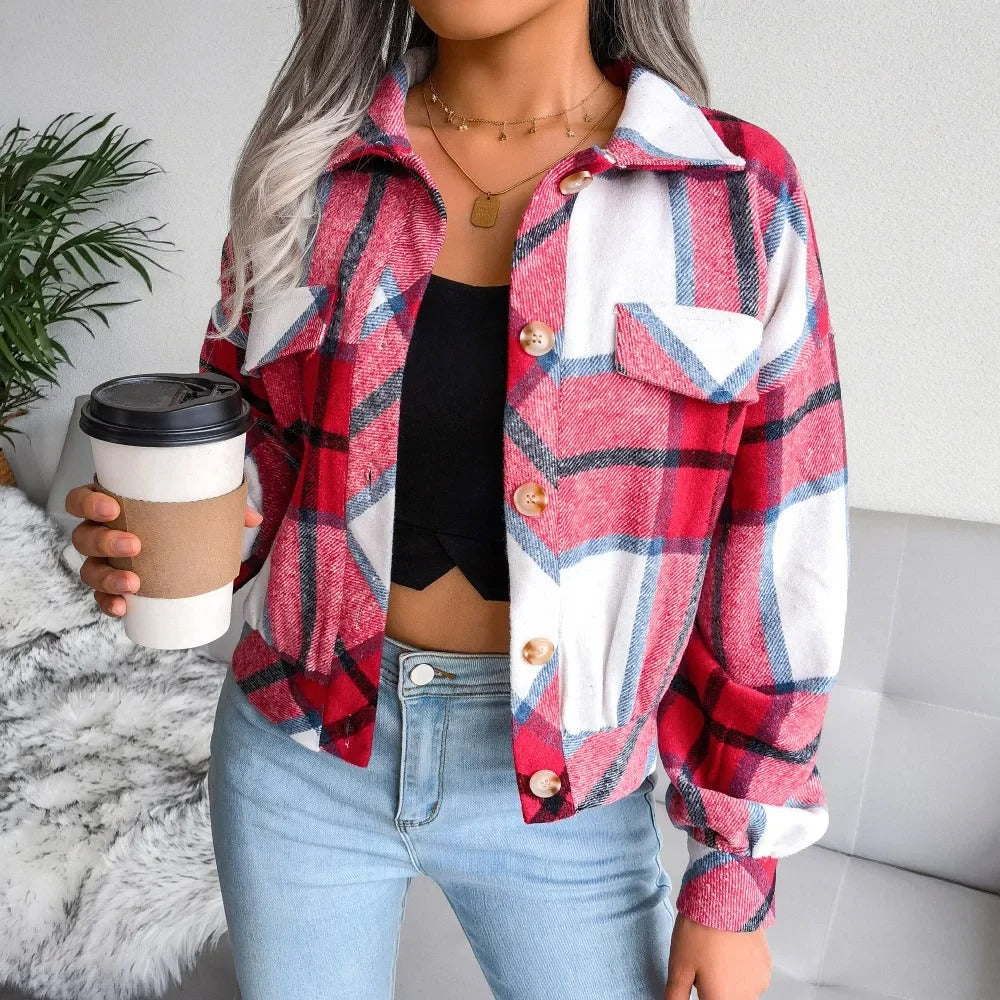 Street Wave Plaid Summer Jacket For Women Cheryl Comfortable And Versatile Fashion