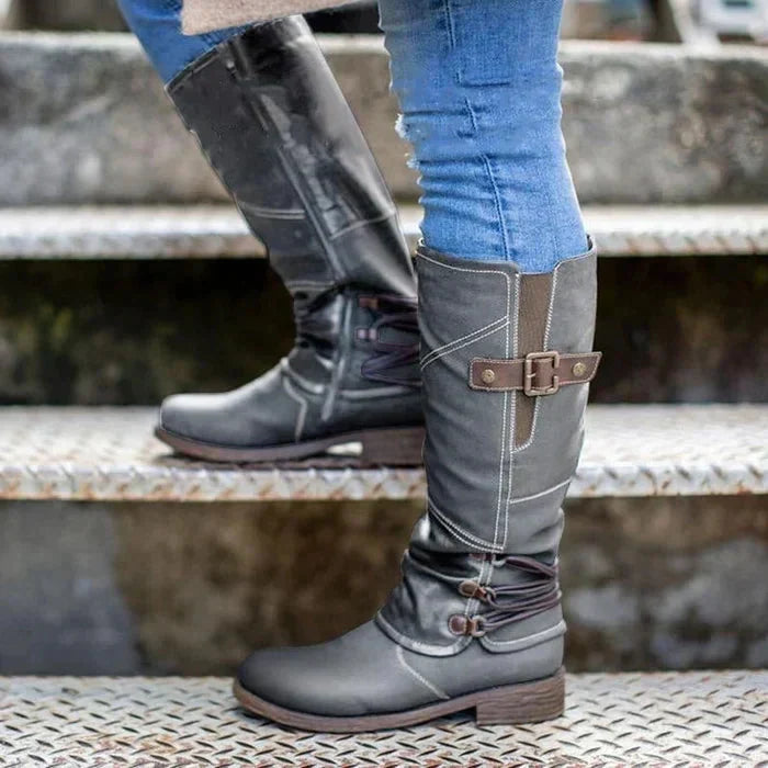 Street-Wave Beverly Zip Up Snow Boots For Women - Warm Comfort Non Slip Winter Boots