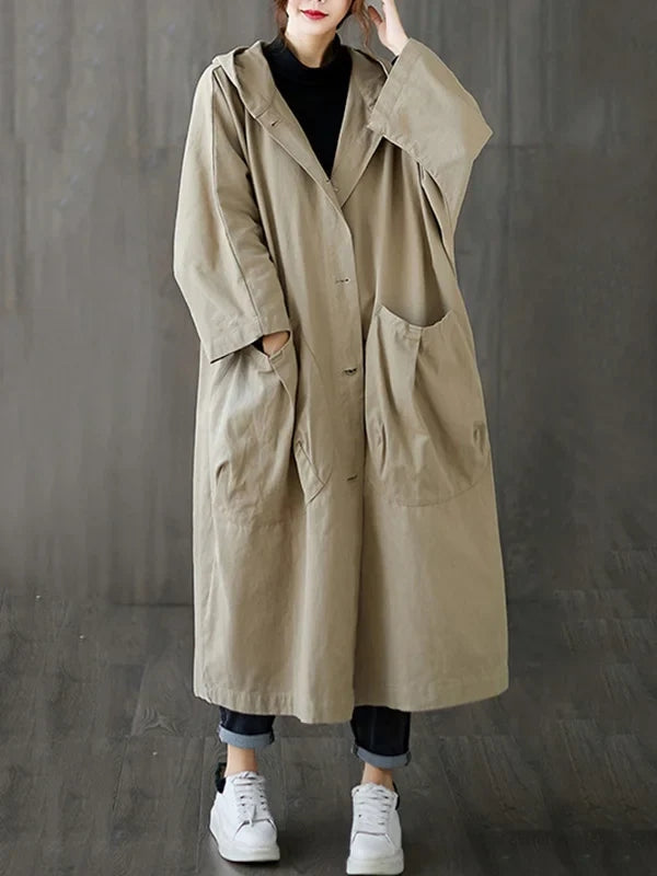 Street Wave Luisa Hooded Trench Coat For Women Windproof All Season Comfort And Style
