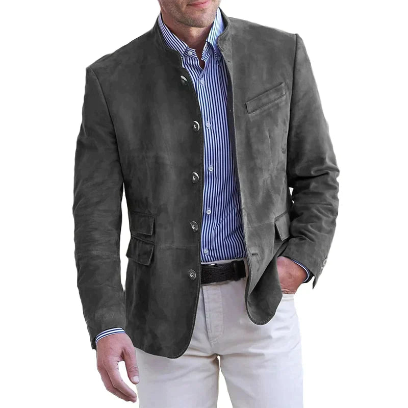 Street-Wave Aaron Mens Slim Fit Suede Blazer For Modern Gentleman