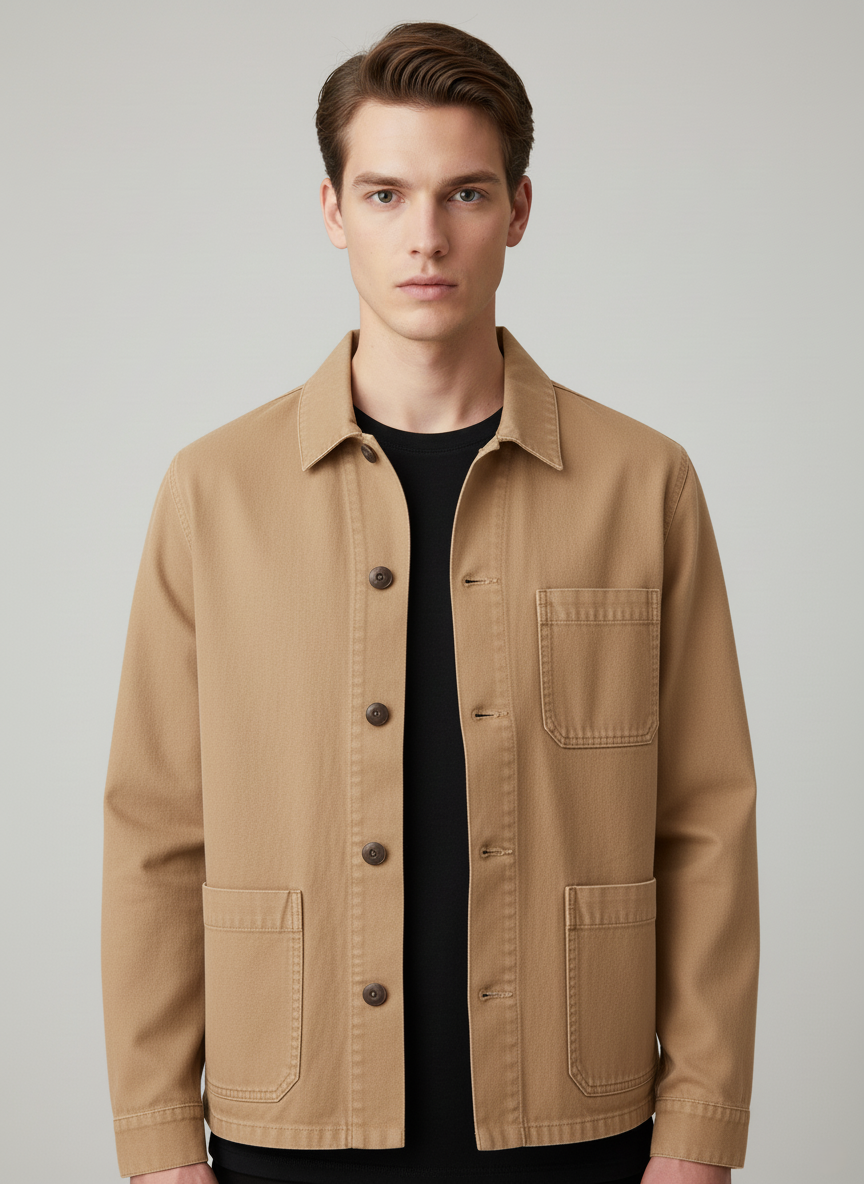 Street-Wave Nordisk Flair Mens Casual Jacket With Button Front Chest Pocket Relaxed Fit