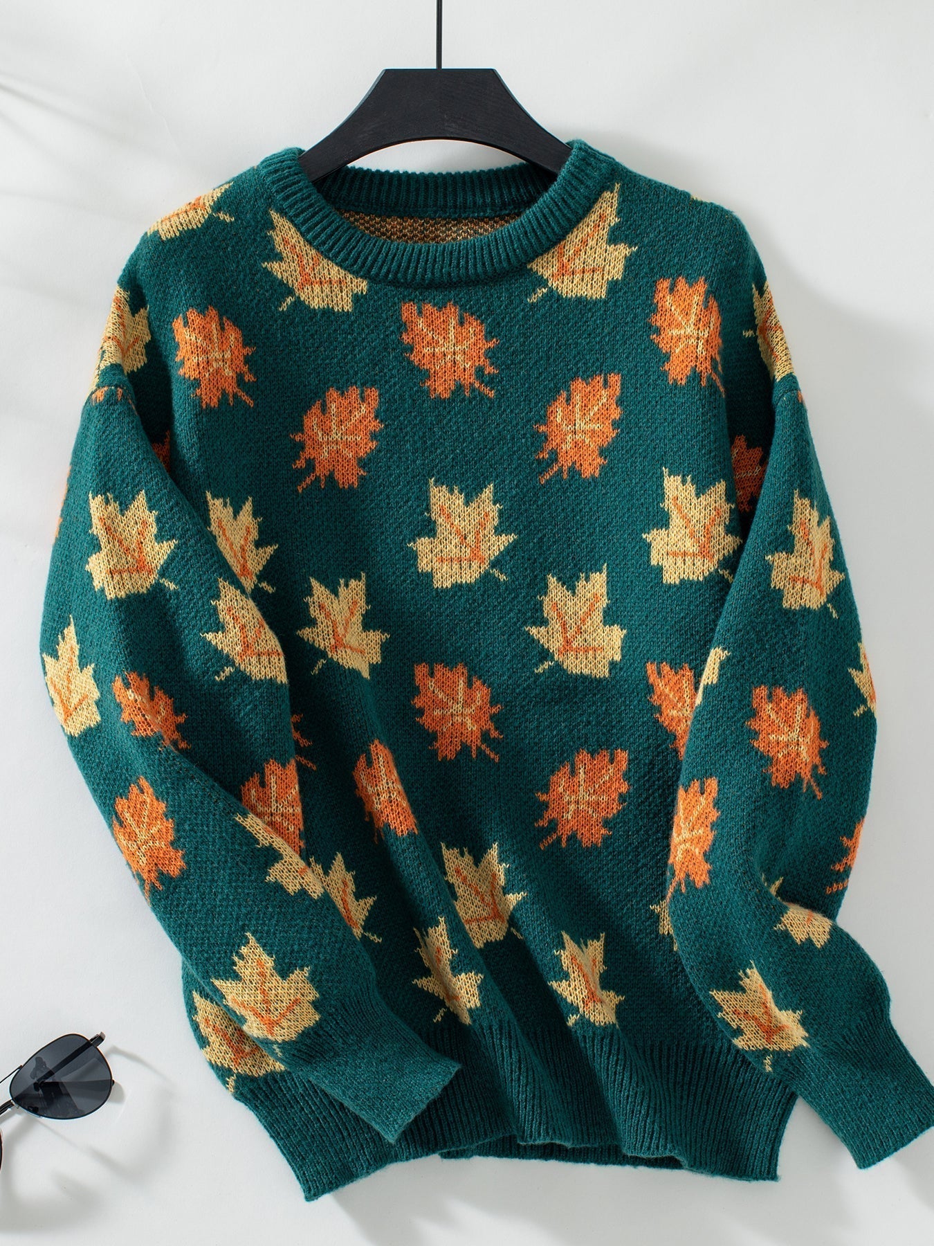 Street Wave Maple Leaf Sweater For Women Cozy Autumn Warmth And Easy Layering Soft Knit Texture