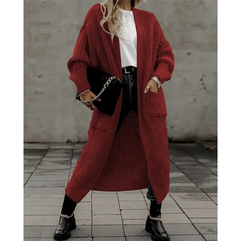 Street Wave Wool Cardigan For Women With Pockets Cozy Versatile Chic Coat For Everyday Comfort And Style