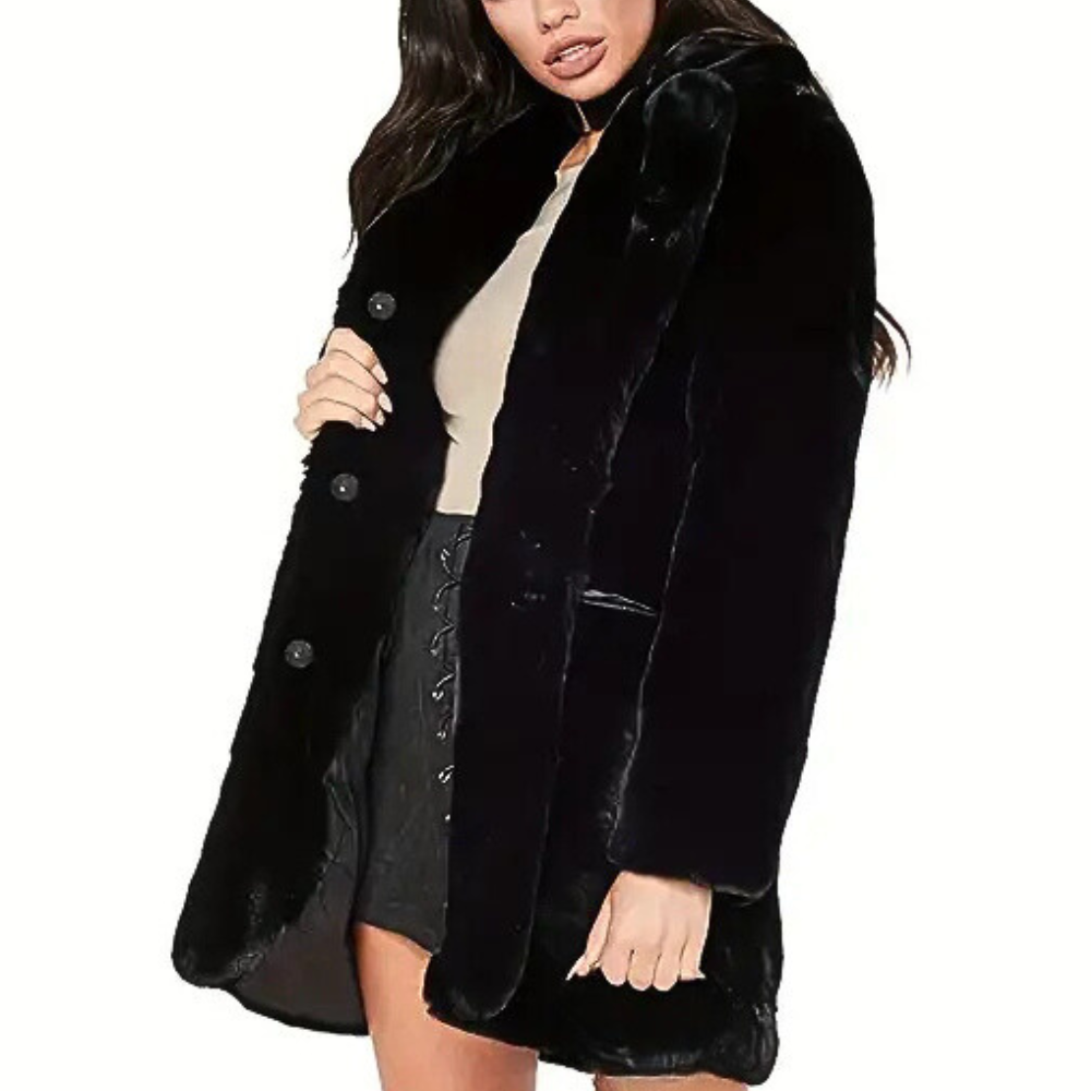 Street Wave Luxurious Winter Plush Coat For Women Cozy Faux Fur Warmth Outerwear