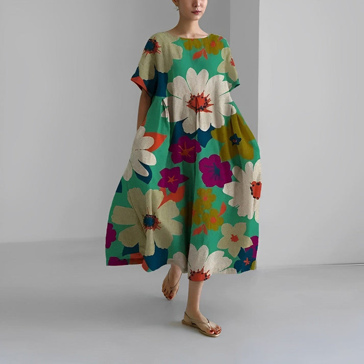 Floral Midi Dress for Women Street-Wave Jacklyn Effortless Relaxed