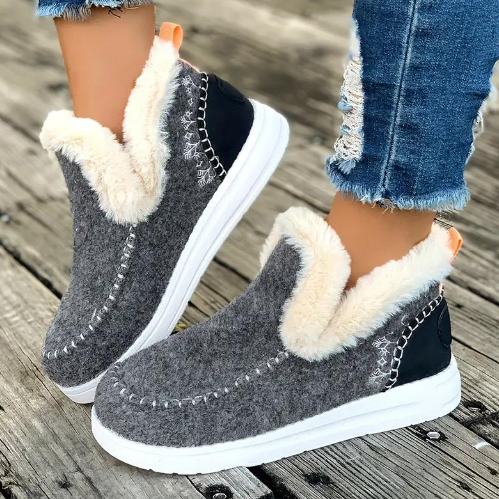Street Wave Women Winter Boots With Cozy Fur Lining For Cold Days Trendy Warm Footwear