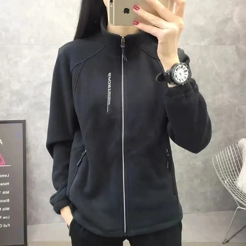 Street-Wave Womens Warm Fleece Jacket With Cotton Poly Blend Full Zip Cozy Urban Winter Style