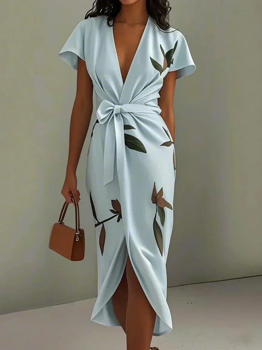 Women's Wrap Dress with Adjustable Tie and Versatile Design