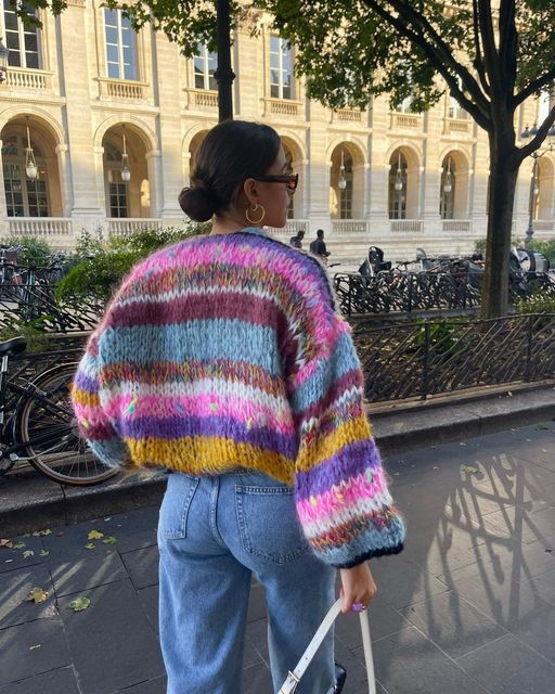 Street-wave Striped Open-Front Knit Pullover for Women Lightweight and Airy Comfort Versatile Work to Weekend